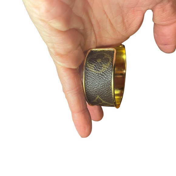 Upcycled Designer Cuff Bracelet - Picture 4 of 8
